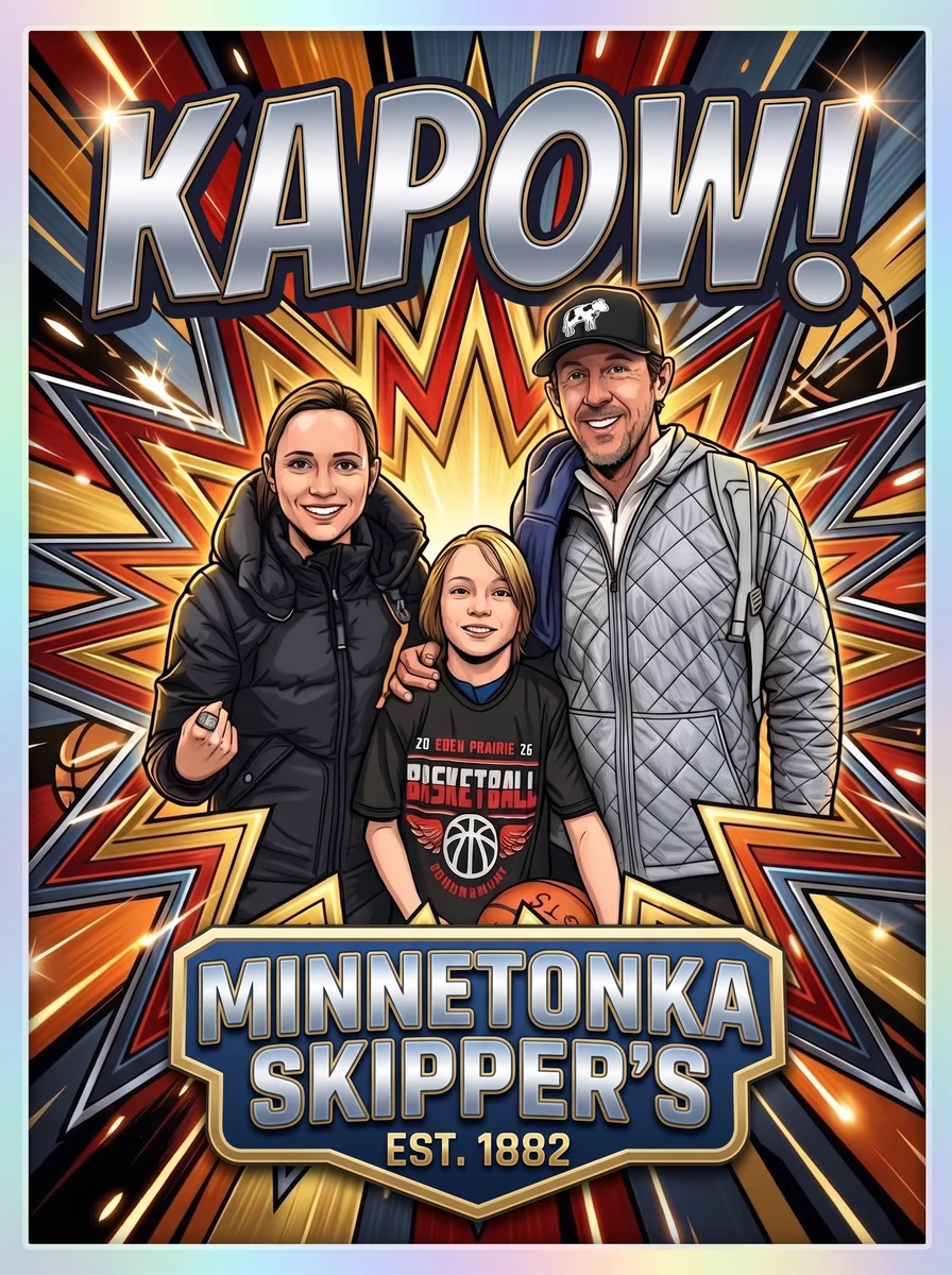 Our family as a KAPOW! trading card — made with Sports Card Maker